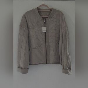 Free People Rose Zip Up Sweatshirt